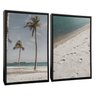 Quadro Decorativo 2 Telas Beira Mar e Coqueiro Diversos Tamanhos - 2