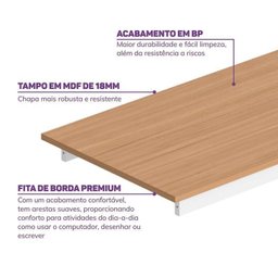 Cama Alta com Escrivaninha Multifuncional em Ferro Aço Carbono Tubular Teko Casatema - 7