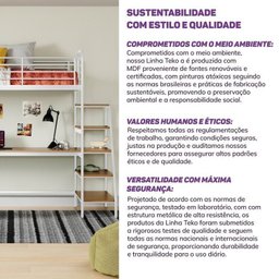 Cama Alta com Escrivaninha Multifuncional em Ferro Aço Carbono Tubular Teko Casatema - 12