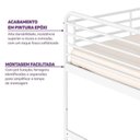 Ver imagem 6 de Cama Alta com Escrivaninha Multifuncional em Aço Carbono Tubular Teko Casatema MadeiraOriginals Branco/Fosco/Álamo