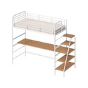 Ver imagem 2 de Cama Alta com Escrivaninha Multifuncional em Aço Carbono Tubular Teko Casatema MadeiraOriginals Branco/Fosco/Álamo