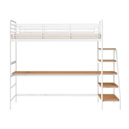 Cama Alta com Escrivaninha Multifuncional em Ferro Aço Carbono Tubular Teko Casatema - 10