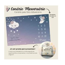 Lençol Cenário Foto Mêsversário Sonhe alto - Minha Estrelinha Lençol Cenário Foto Mêsversário Sonhe  - 4