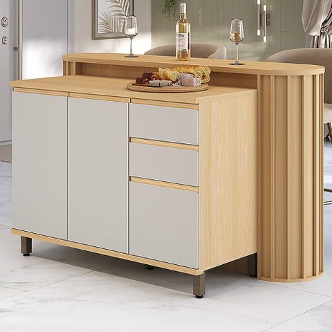 Bancada de Cozinha 100% MDF 164cm e Balcão 3 Portas e 2 Gavetas Com Tampo 120cm Aura Luciane Móveis