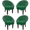 Kit 4 Cadeiras Sala de Estar Liz Veludo Verde - 1