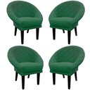Ver imagem 1 de Kit 4 Cadeiras Sala de Estar Liz Veludo Verde