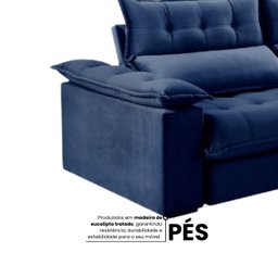 Sofá Retrátil e Reclinável Molas Ensacadas 2,30m Orquídea Vivaro Decor Suede Azul - 6