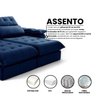 Sofá Retrátil e Reclinável Molas Ensacadas 2,30m Orquídea Vivaro Decor Suede Azul - 4