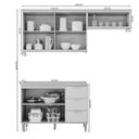 Ver imagem 3 de Cozinha Modulada 3 Peças com 1 Balcão e 2 Armários Aéreo Elena Cinamomo/Titanium