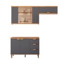 Ver imagem 2 de Cozinha Modulada 3 Peças com 1 Balcão e 2 Armários Aéreo Elena Cinamomo/Titanium