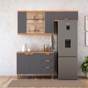 Ver imagem 1 de Cozinha Modulada 3 Peças com 1 Balcão e 2 Armários Aéreo Elena Cinamomo/Titanium