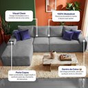 Ver imagem 4 de Sofá Modular Evo de 4 Lugares com Chaise Esq Evo. Three 3,40m Boost Tech em Velourê Cama Inbox