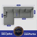 Ver imagem 2 de Sofá Modular Evo de 4 Lugares com Chaise Esq Evo. Three 3,40m Boost Tech em Velourê Cama Inbox