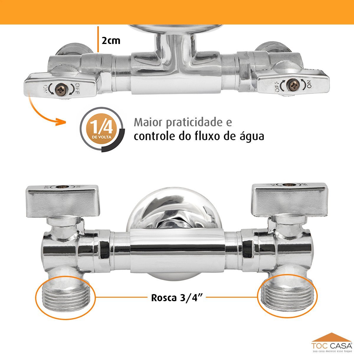 Torneira Dupla Multifuncional Para Máquina Lava/seca Tanque - 5