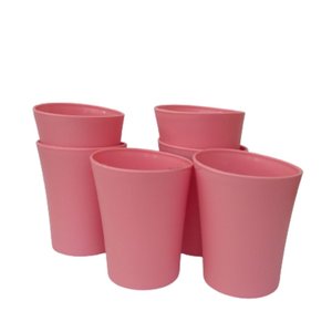 Kit 06 Copos Plastico Duro Resistente Bebidas 300ml Rosa