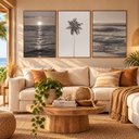 Ver imagem 2 de Quadros Decorativos Mar Praia Sol - Sépia Moldura Filete:Moldura Ypê/60x90