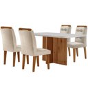 Ver imagem 6 de Mesa Olímpia 120cm Mdf Canto Copo Com 4 Cadeiras Carol