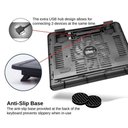 Ver imagem 4 de Suporte Notebook Cooler Gamer Led Ergonomico Base Refrigerado Ventilador Silencioso Usb Preto