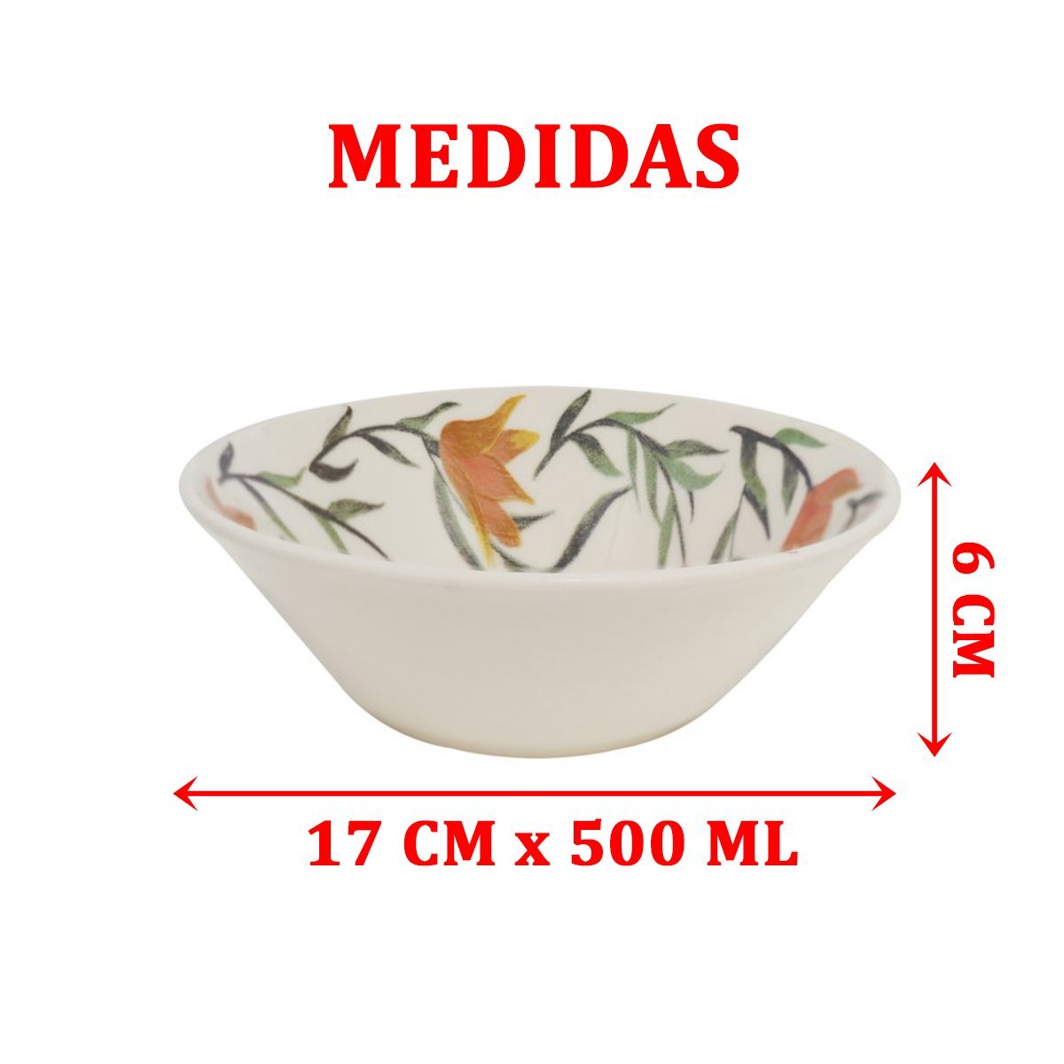 Kit 4 Tigela Sobremesa Pequena Conic Bowl Dona Lírios 500ml - 4