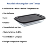 Assadeira de Vidro Refratário Retangular com Tampa 1,6 Litros - 3