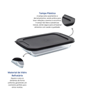 Ver imagem 4 de Assadeira de Vidro Refratário Retangular com Tampa 1,6 Litros