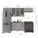Ver imagem 4 de Armário de Cozinha Modulada Compacta Fidelitá Nara 100% MDF 4 Peças 280cm 10 Portas 2 Gavetas com