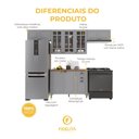 Ver imagem 5 de Armário de Cozinha Modulada Compacta Fidelitá Nara 100% MDF 4 Peças 280cm 10 Portas 2 Gavetas com