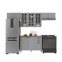 Ver imagem 2 de Armário de Cozinha Modulada Compacta Fidelitá Nara 100% MDF 4 Peças 280cm 10 Portas 2 Gavetas com