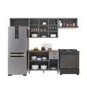 Ver imagem 3 de Armário de Cozinha Modulada Compacta Fidelitá Nara 100% MDF 4 Peças 280cm 10 Portas 2 Gavetas com