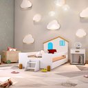 Ver imagem 1 de Cama Infantil Solteiro Belissima Azul - Branco e Mel