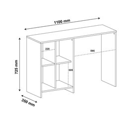 Escrivaninha / Mesa para Notebook Matrix Branco e 4 Nichos - Artely 003771 - 7