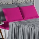 Ver imagem 3 de Jogo Cama Casal Nobre 4 Peças Lençol Elástico 30cm Altura 100% Algodão Cinza Pink