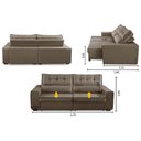 Ver imagem 2 de Sofá Retrátil e Reclinável 4 Lugares com Molas 2,70m Dani Suede Cappuccino Adonai Estofados