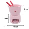 Conjunto Fondue de Porcelana Hauskraft Lamour Rosa 5 Peças - 2