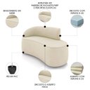 Ver imagem 3 de Sofá 2 Lugares para Sala 140cm Orgânico Wendi Suede Bege I01 - Mpozenato