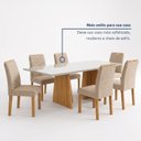 Ver mais imagens de Conjunto Sala de Jantar 6 Lugares Retangular Tampo Vidro MDF 160x80cm Mesa Lyra e Cadeiras Carol