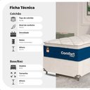 Ver imagem 3 de Cama Box Solteiro + Colchão Comfort Class Pillow Top 88x188 Azul/suede Branco