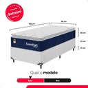 Ver imagem 4 de Cama Box Solteiro + Colchão Comfort Class Pillow Top 88x188 Azul/suede Branco