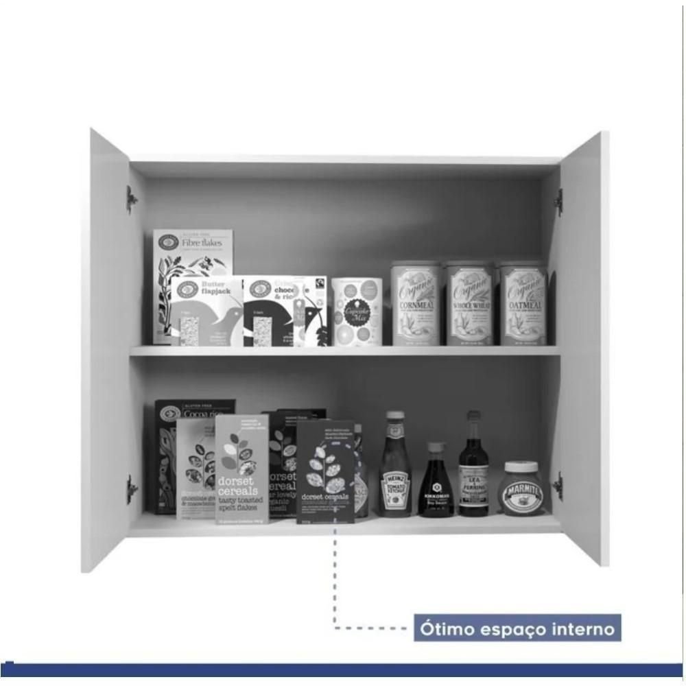 Conjunto Armário Aéreo 2 Portas e Balcão para Cooktop 5 Bocas Nature Off White - 6
