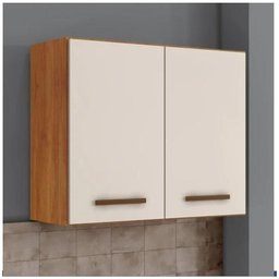 Conjunto Armário Aéreo 2 Portas e Balcão para Cooktop 5 Bocas Nature Off White - 2