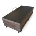 Ver imagem 3 de Cama Baú Solteiro C/ cama Auxiliar Ortopédica 88 x 188- Suede Marrom - Tampo Bambu Marrom