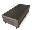 Ver imagem 3 de Cama Baú Solteiro C/ cama Auxiliar Ortopédica 88 x 188- Suede Marrom - Tampo Bambu Marrom
