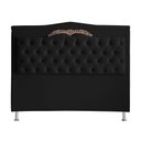 Ver imagem 1 de Cabeceira de Cama Box Barcelona Casal 140 Cm Capitonê Retro Botão Encapados Suede Preto do Lar Mó