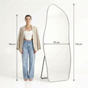 Ver imagem 2 de Espelho Grande Corpo Inteiro com Moldura Metal Orgânico 170x70cm com Suporte de Chão