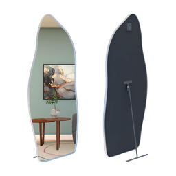 Espelho Grande Corpo Inteiro com Moldura Metal Orgânico 170x70cm com Suporte de Chão - 1