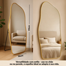 Espelho Grande Corpo Inteiro com Moldura Metal Orgânico 170x70cm com Suporte de Chão - 2