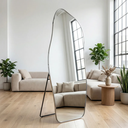 Ver mais imagens de Espelho Grande Corpo Inteiro com Moldura Metal Orgânico 170x70cm com Suporte de Chão