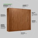 Ver imagem 5 de Guarda Roupa Casal 6 Portas com Ripado e 6 Gavetas Atrice - Nogueira Touch