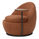Ver imagem 1 de Poltrona Kaira Mesa Lateral Esquerda Base Fixa Preto Bouclé Terracota - Nexta Casa