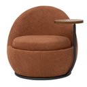 Ver imagem 4 de Poltrona Kaira Mesa Lateral Esquerda Base Fixa Preto Bouclé Terracota - Nexta Casa